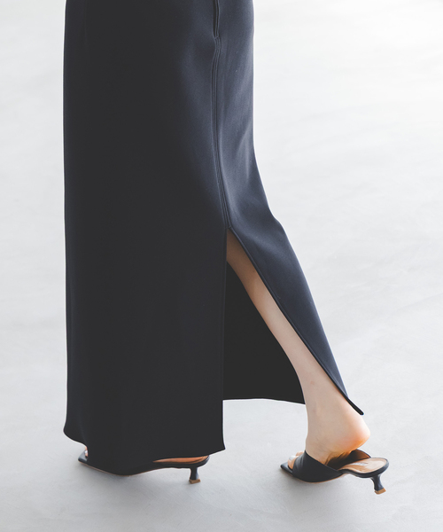 追加》【洗える】コンフォートジャージーライクタイトスカート 3