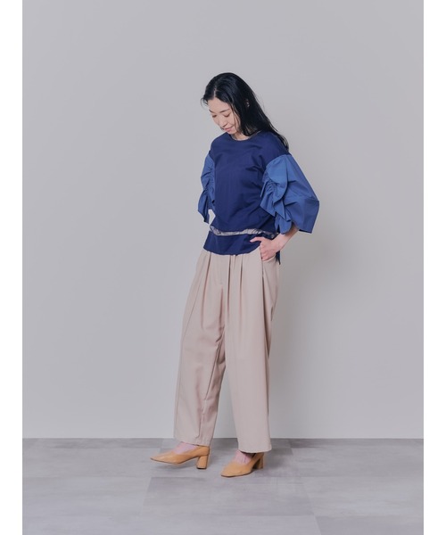 DOLLUPOOPS(ドールアップウップス)の「マーベストライクタックボリュームパンツ(スラックス・レディース・ブラック/ベージュ・38)」の6枚目の写真