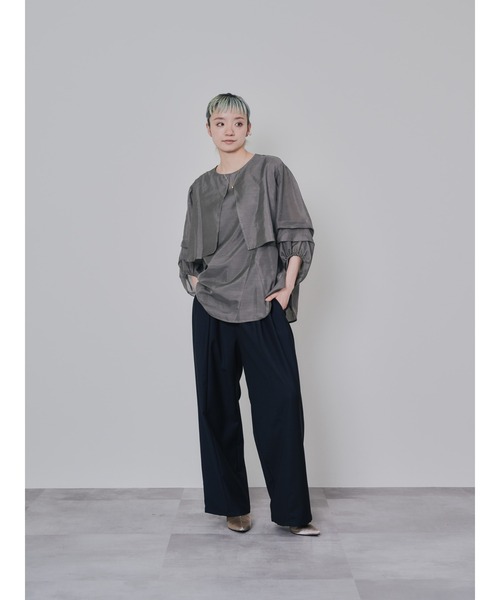 DOLLUPOOPS(ドールアップウップス)の「マーベストライクタックボリュームパンツ(スラックス・レディース・ブラック/ベージュ・38)」の8枚目の写真