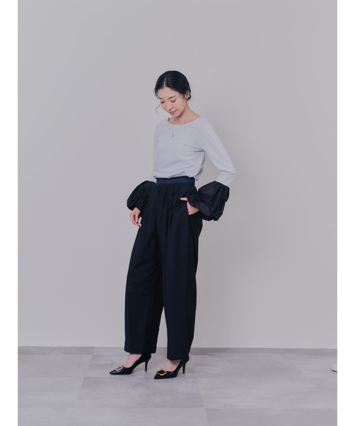 DOLLUPOOPS(ドールアップウップス)の「マーベストライクタックボリュームパンツ(スラックス・レディース・ブラック/ベージュ・38)」の9枚目の写真