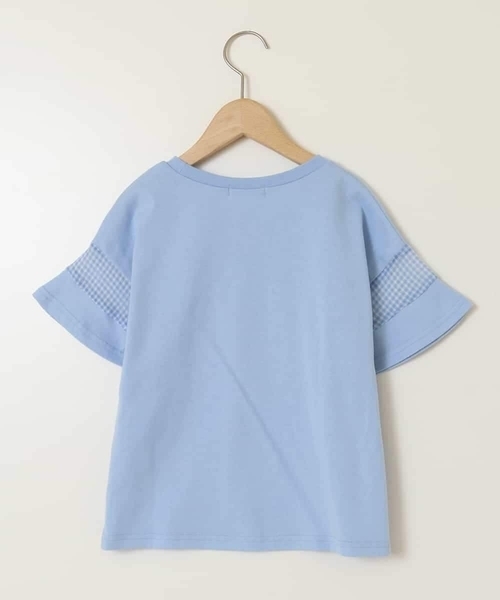 a.v.v（アーヴェヴェ）の「【累計1万枚販売/接触冷感/ジメジメ対策】[100-130]袖シアー切り替えトップス（Tシャツ/カットソー・キッズ・ホワイト/ライラック/ブラック/ダークインディゴブルー・110/120/130）」の6枚目の写真