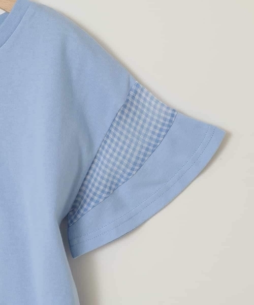 a.v.v（アーヴェヴェ）の「【累計1万枚販売/接触冷感/ジメジメ対策】[100-130]袖シアー切り替えトップス（Tシャツ/カットソー・キッズ・ホワイト/ライラック/ブラック/ダークインディゴブルー・110/120/130）」の8枚目の写真