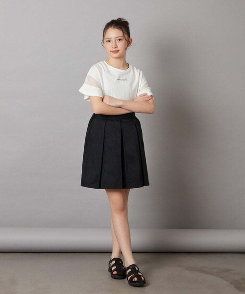 a.v.v（アーヴェヴェ）の「【累計1万枚販売/接触冷感/ジメジメ対策】[100-130]袖シアー切り替えトップス（Tシャツ/カットソー・キッズ・ホワイト/ライラック/ブラック/ダークインディゴブルー・110/120/130）」の17枚目の写真