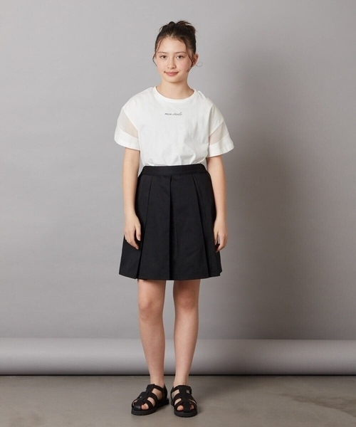 a.v.v（アーヴェヴェ）の「【累計1万枚販売/接触冷感/ジメジメ対策】[100-130]袖シアー切り替えトップス（Tシャツ/カットソー・キッズ・ホワイト/ライラック/ブラック/ダークインディゴブルー・110/120/130）」の18枚目の写真