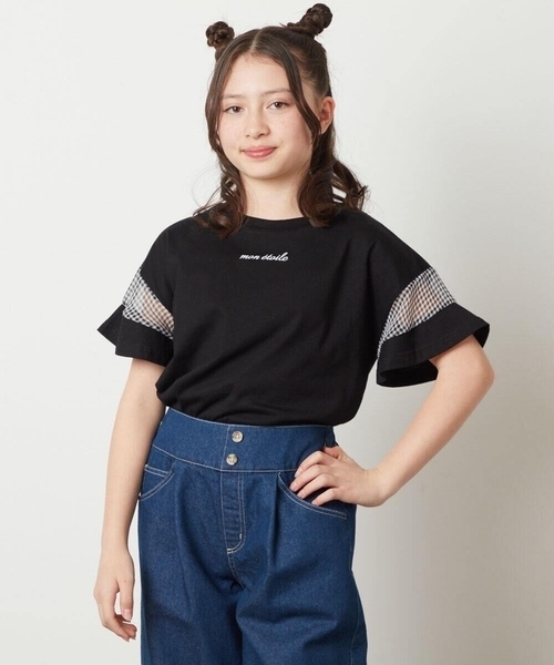 a.v.v（アーヴェヴェ）の「【累計1万枚販売/接触冷感/ジメジメ対策】[100-130]袖シアー切り替えトップス（Tシャツ/カットソー・キッズ・ホワイト/ライラック/ブラック/ダークインディゴブルー・110/120/130）」の20枚目の写真