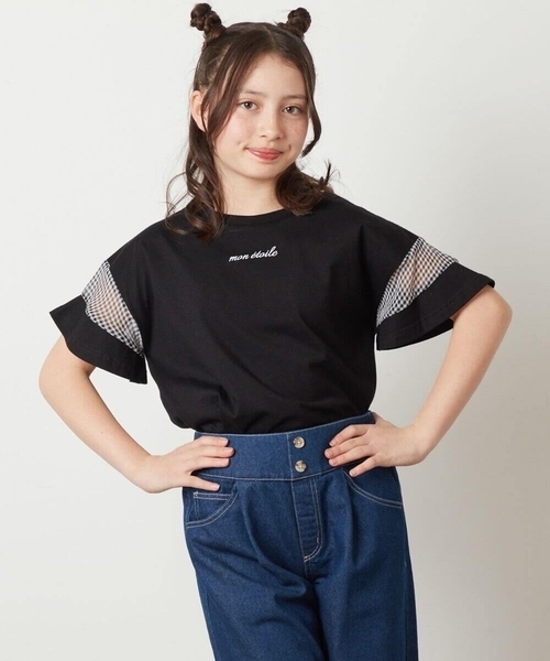 a.v.v（アーヴェヴェ）の「【累計1万枚販売/接触冷感/ジメジメ対策】[100-130]袖シアー切り替えトップス（Tシャツ/カットソー・キッズ・ホワイト/ライラック/ブラック/ダークインディゴブルー・110/120/130）」の21枚目の写真