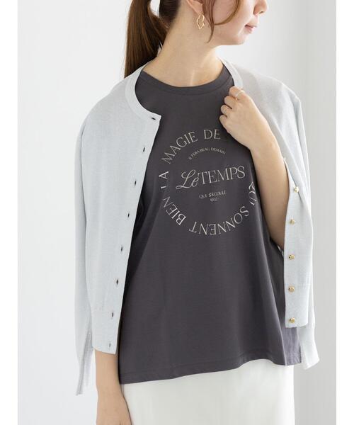 Te chichi（テチチ）の「レタードメタルボタンクルーカーディガン（カーディガン/ボレロ・レディース・ゴールド/グリーン/ブラック/シルバー/オレンジ・F）」の4枚目の写真