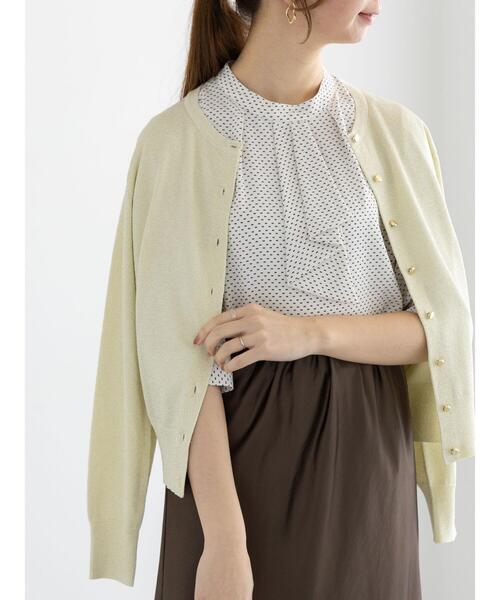 Te chichi（テチチ）の「レタードメタルボタンクルーカーディガン（カーディガン/ボレロ・レディース・ゴールド/グリーン/ブラック/シルバー/オレンジ・F）」の5枚目の写真