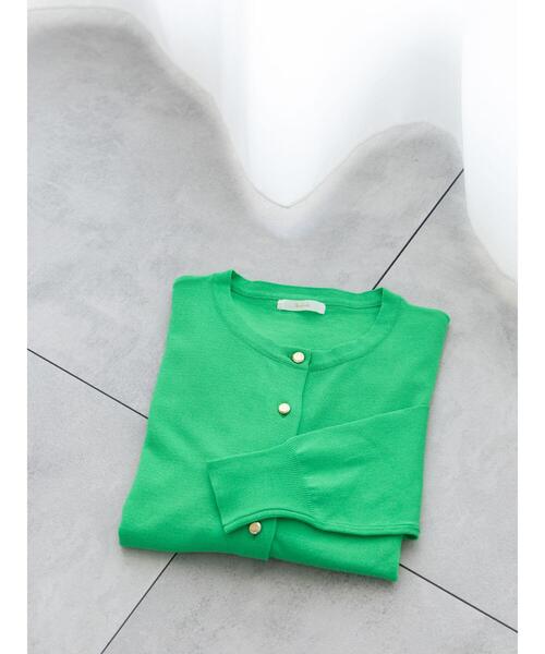 Te chichi（テチチ）の「レタードメタルボタンクルーカーディガン（カーディガン/ボレロ・レディース・ゴールド/グリーン/ブラック/シルバー/オレンジ・F）」の15枚目の写真