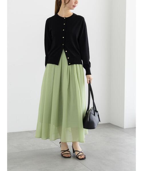 Te chichi（テチチ）の「レタードメタルボタンクルーカーディガン（カーディガン/ボレロ・レディース・ゴールド/グリーン/ブラック/シルバー/オレンジ・F）」の17枚目の写真