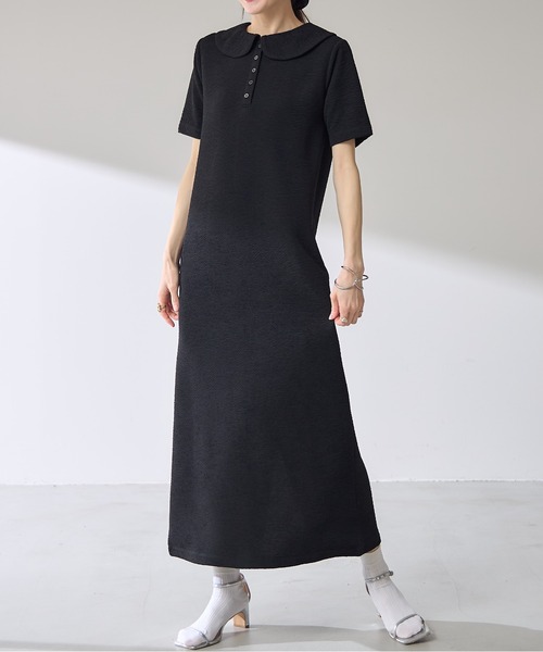 ZOZO限定】ふくれジャガードポロワンピース（Tシャツ/カットソー