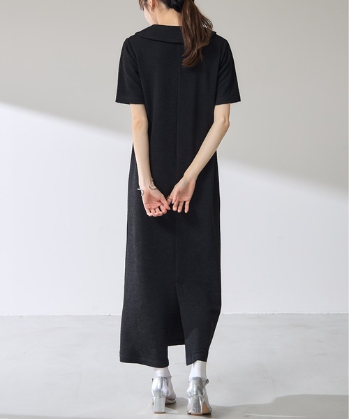 ZOZO限定】ふくれジャガードポロワンピース（Tシャツ/カットソー