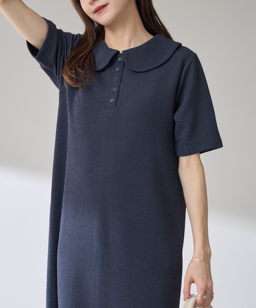 tシャツ 「ZOZO限定」ふくれジャガードポロワンピース レディース ZOZO限定】ふくれジャガードポロワンピース（Tシャツ/カットソー