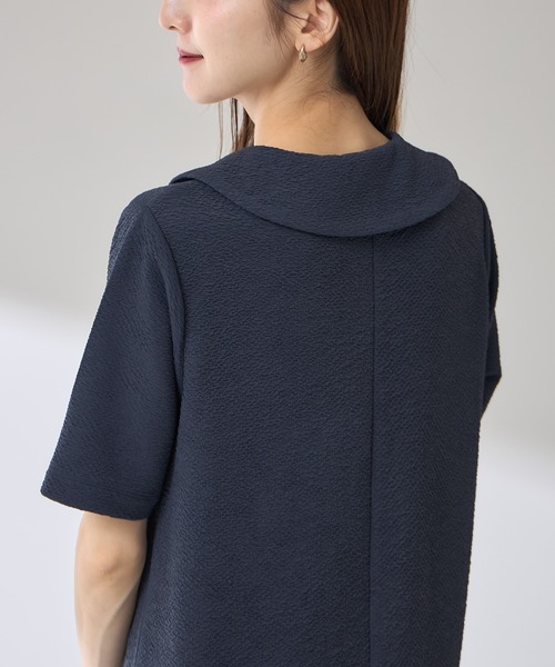 ZOZO限定】ふくれジャガードポロワンピース（Tシャツ/カットソー