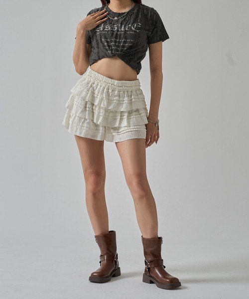 apres jour mignon(アプレジュールミニョン)の「ダメージTシャツ【ZOZOTOWN限定アイテム】(Tシャツ/カットソー・レディース・ネイビー/レッド/オフホワイト/チャコールグレー・X-LARGE/フリー)」の8枚目の写真