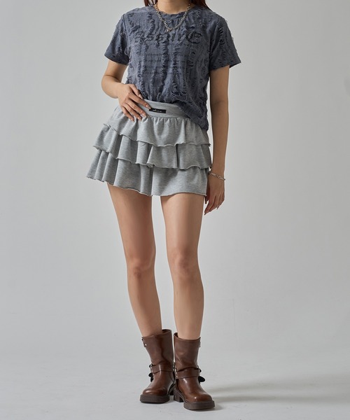 apres jour mignon(アプレジュールミニョン)の「ダメージTシャツ【ZOZOTOWN限定アイテム】(Tシャツ/カットソー・レディース・ネイビー/レッド/オフホワイト/チャコールグレー・X-LARGE/フリー)」の10枚目の写真