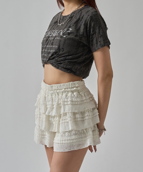 apres jour mignon(アプレジュールミニョン)の「ダメージTシャツ【ZOZOTOWN限定アイテム】(Tシャツ/カットソー・レディース・ネイビー/レッド/オフホワイト/チャコールグレー・X-LARGE/フリー)」の18枚目の写真