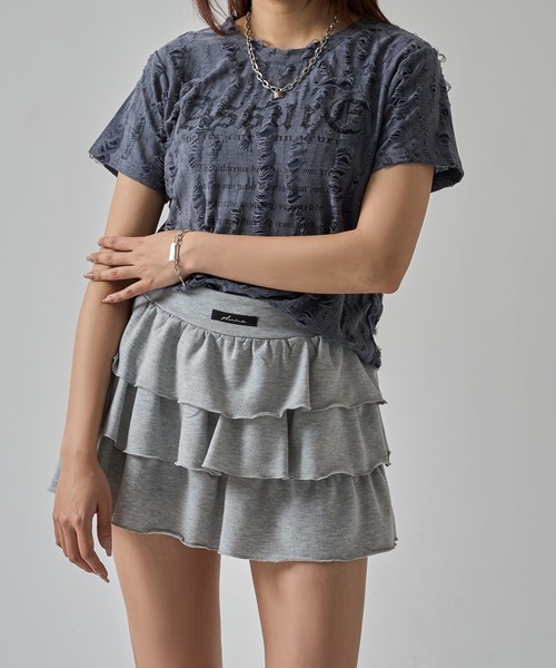 apres jour mignon(アプレジュールミニョン)の「ダメージTシャツ【ZOZOTOWN限定アイテム】(Tシャツ/カットソー・レディース・ネイビー/レッド/オフホワイト/チャコールグレー・X-LARGE/フリー)」の21枚目の写真