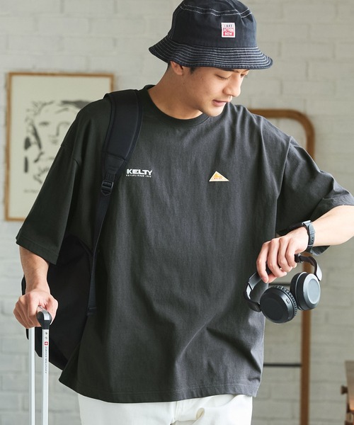 KELTY(ケルティ)の「KELTY/ケルティ 別注 USAコットン ダブルロゴ刺繍 ビッグシルエット半袖Tシャツ(Tシャツ/カットソー・レディース・ピンク/ホワイト/アッシュグレー/ブラック/グレイッシュベージュ/グレイッシュブルー/チャコール・S/M/L)」の4枚目の写真