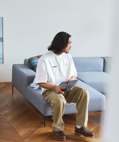 KELTY(ケルティ)の「KELTY/ケルティ 別注 USAコットン ダブルロゴ刺繍 ビッグシルエット半袖Tシャツ(Tシャツ/カットソー・レディース・ピンク/ホワイト/アッシュグレー/ブラック/グレイッシュベージュ/グレイッシュブルー/チャコール・S/M/L)」の21枚目の写真