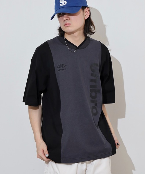 UMBRO アンブロ ポロTシャツ ブロックコア切替 UMBRO アンブロ 切り替え プリントスポーツTEEシャツ（Tシャツ