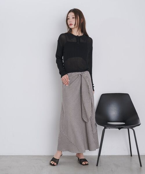 kivi（キヴィ）の「sheer knit polo（ニット/セーター・レディース・ライトピンク/オフホワイト/ブラック・FREE）」の21枚目の写真