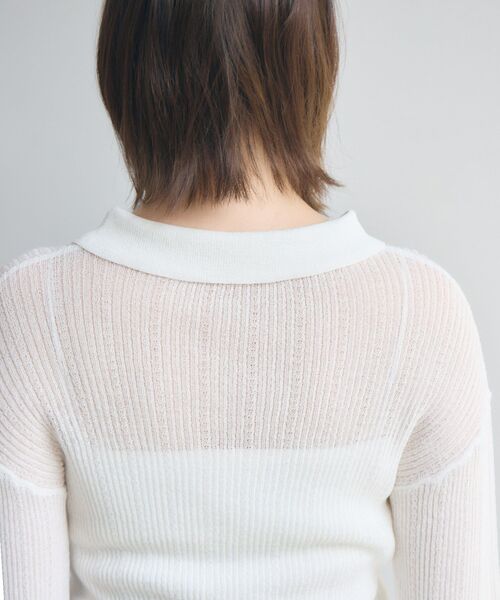 kivi（キヴィ）の「sheer knit polo（ニット/セーター・レディース・ライトピンク/オフホワイト/ブラック・FREE）」の9枚目の写真