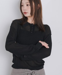 sheer knit polo