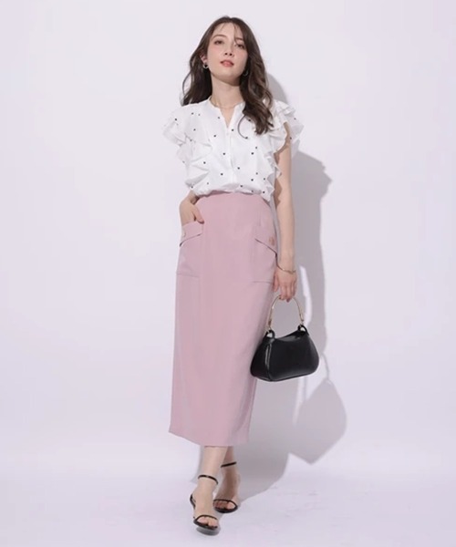 【美品】 シトラスノーツ シャーリングタイトスカート くすみピンク きれいめ M 美品】 シトラスノーツ シャーリングタイトスカート くすみ