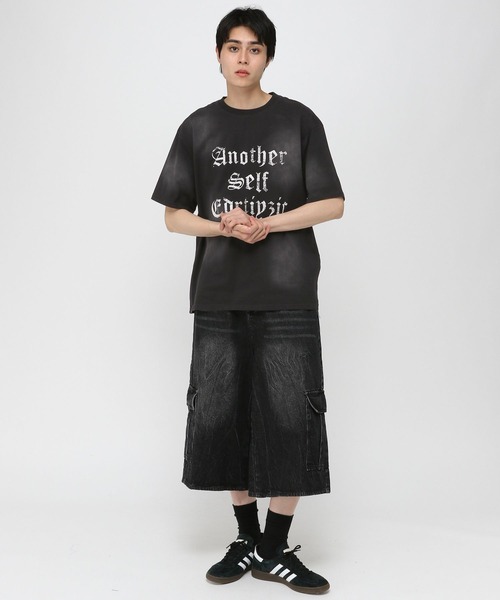 3.3 Field Trip （3.3フィールドトリップ）の「3.3 Field Trip／ゴシックロゴブラシT（Tシャツ/カットソー・メンズ・ホワイト/ブラック/ブラウン・MEDIUM/LARGE）」の8枚目の写真