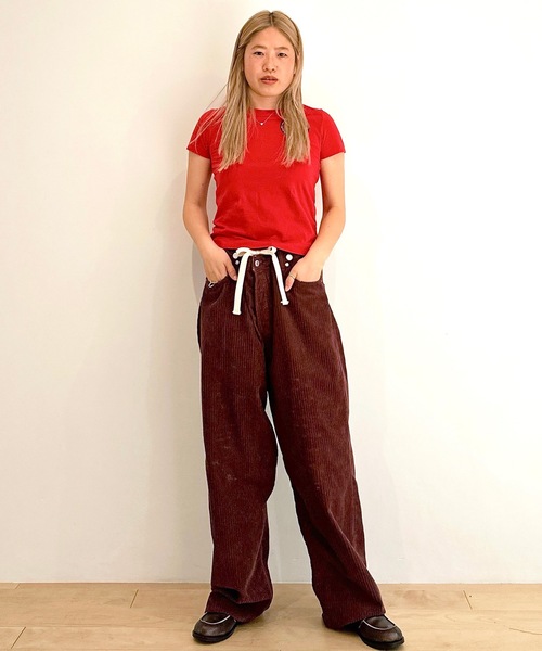 HOLIDAY（ホリデイ）の「DAMAGE CORDUROY SUSPENDER PANTS ダメージコーデュロイサスペンダーパンツ（その他パンツ・レディース・ブラウン/ブルー・32/36）」の4枚目の写真