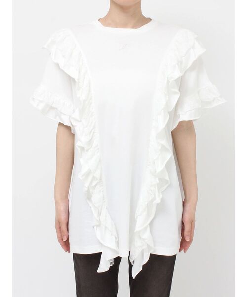 jouetie（ジュエティ）の「フリルドッキングルーズTシャツ（Tシャツ/カットソー・レディース・ブラック/オフホワイト/ブルー・MEDIUM）」の5枚目の写真