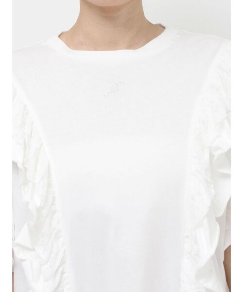 jouetie（ジュエティ）の「フリルドッキングルーズTシャツ（Tシャツ/カットソー・レディース・ブラック/オフホワイト/ブルー・MEDIUM）」の8枚目の写真