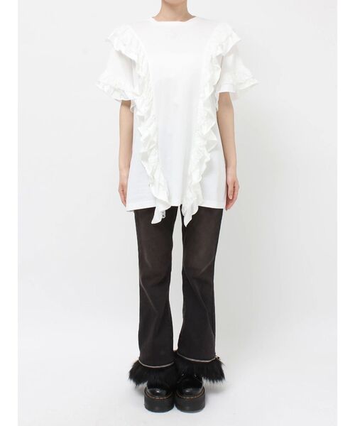 jouetie（ジュエティ）の「フリルドッキングルーズTシャツ（Tシャツ/カットソー・レディース・ブラック/オフホワイト/ブルー・MEDIUM）」の12枚目の写真