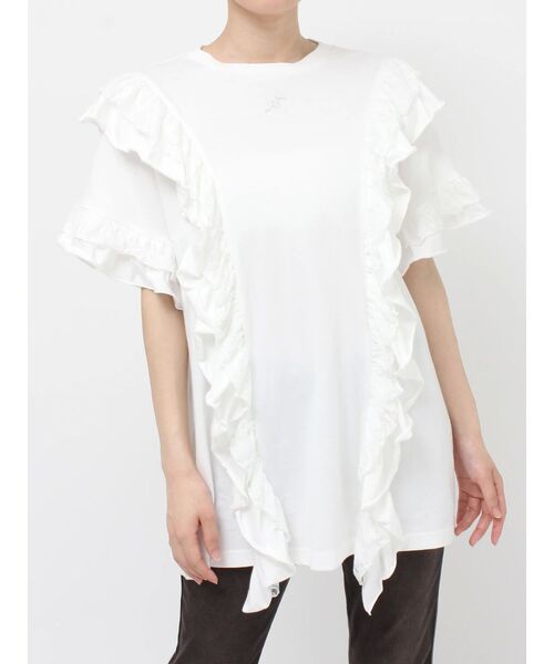 jouetie（ジュエティ）の「フリルドッキングルーズTシャツ（Tシャツ/カットソー・レディース・ブラック/オフホワイト/ブルー・MEDIUM）」の18枚目の写真