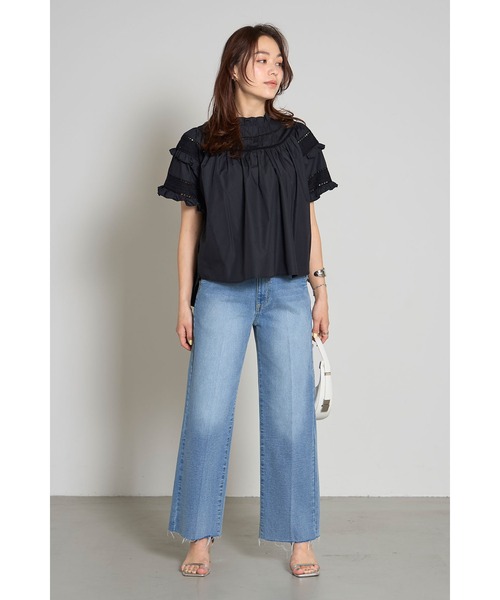 MAX&CO レース　ブラウス 小さいサイズ]コットンスカラップレースシャツブラウス