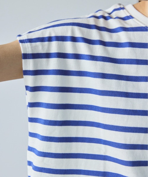 Libra Cue(リブラ キュー)の「フレンチスリーブボーダーカットソー(Tシャツ/カットソー・レディース・ブラック/ブルー・FREE)」の12枚目の写真