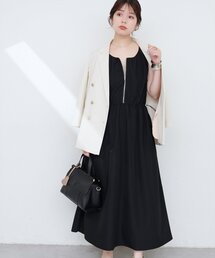 natural couture | 【mamamo】袖ギャザーウエストドロストワンピース(ワンピース)