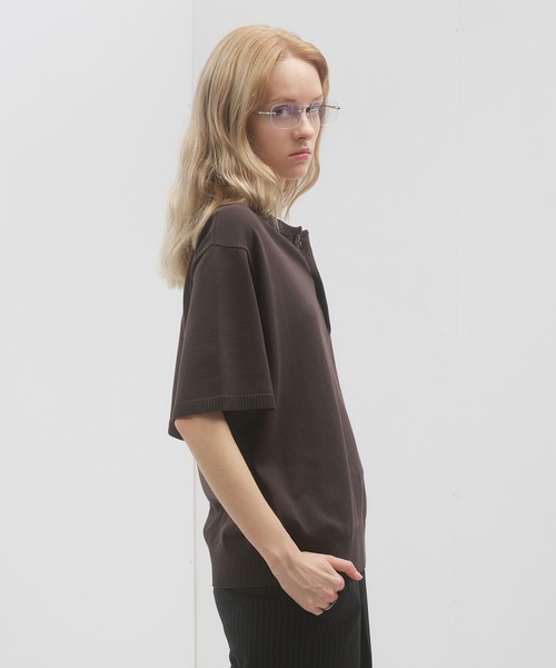 SELLE GLANT（セレグランテ）の「HENLEY NECK HIGH GAUGE SUMMER KNIT T/ヘンリーネックハイゲージサマーニットT（ニット/セーター・メンズ・ブラック/グレー/チャコールグレー・SMALL/MEDIUM/LARGE）」の15枚目の写真