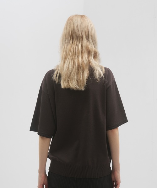 SELLE GLANT（セレグランテ）の「HENLEY NECK HIGH GAUGE SUMMER KNIT T/ヘンリーネックハイゲージサマーニットT（ニット/セーター・メンズ・ブラック/グレー/チャコールグレー・SMALL/MEDIUM/LARGE）」の16枚目の写真