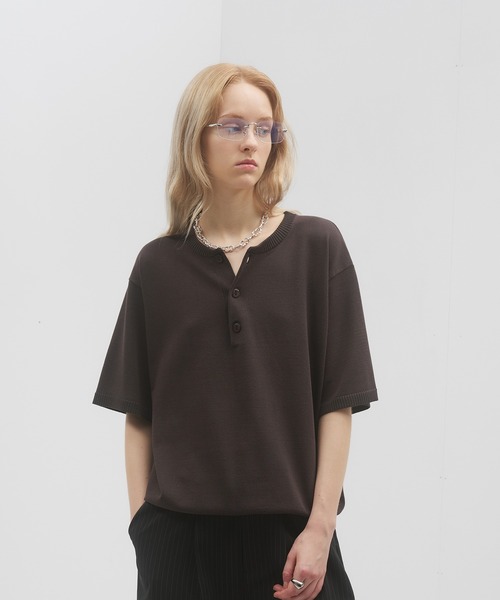 DIESEL K-Lancy ヘンリーネック ニットセーター ベージュ SS23 wjk - 【予約品9月19日 10時締め】 linen henley knit