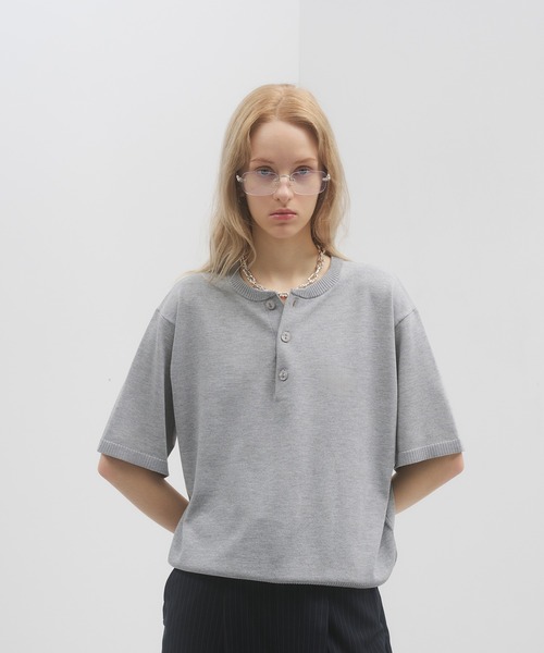定価29000　チルコロ　ヘンリーネックリネンコットンサマーニット　新品未使用品 セール】HENLEY NECK HIGH GAUGE SUMMER KNIT T/ヘンリーネック