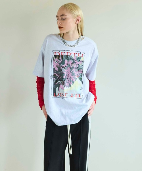 Flower Photo Oversized T-shirt/フラワーフォトオーバーTEE