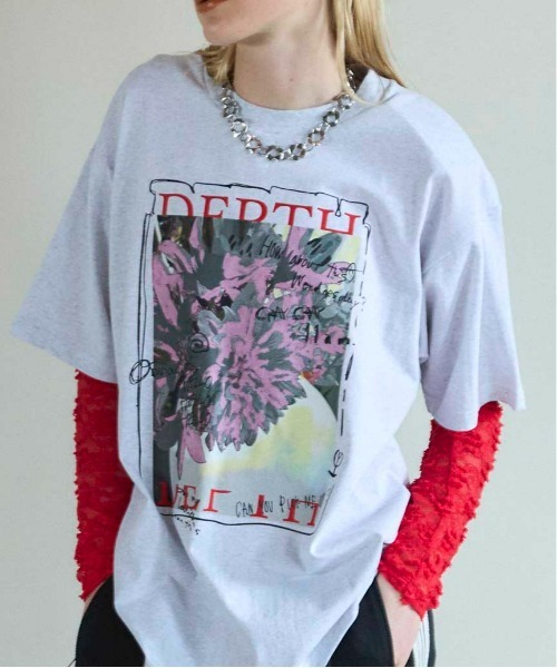 Flower Photo Oversized T-shirt/フラワーフォトオーバーTEE
