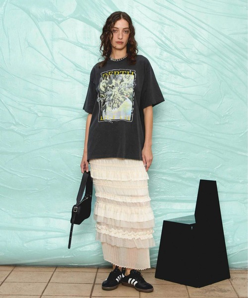 トップス Flower Photo Oversized T-shir Flower Photo Oversized T-shirt/フラワーフォトオーバーTEE