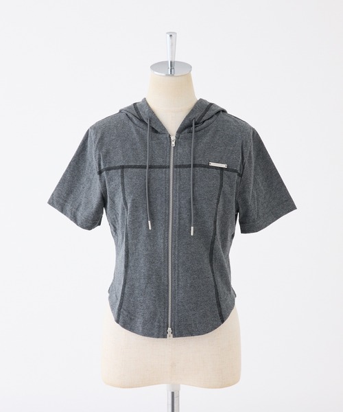 one after another NICE CLAUP（ワンアフターアナザーナイスクラップ）の「セットアップで着られる/プレート付きダブルジップパーカー（パーカー・レディース・杢グレー/チャコールグレー/オフホワイト/ピンク・FREE）」の19枚目の写真