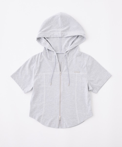 セットアップで着られる/プレート付きダブルジップパーカー（パーカー