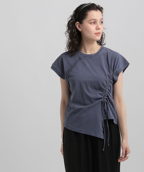 GEORGE'S(ジョージズ)の「シャーリングショートTシャツ(その他トップス・レディース・ピンク系その他/ホワイト/ネイビー・MEDIUM/SMALL)」の2枚目の写真