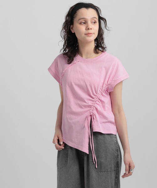 GEORGE'S(ジョージズ)の「シャーリングショートTシャツ(その他トップス・レディース・ピンク系その他/ホワイト/ネイビー・MEDIUM/SMALL)」の3枚目の写真