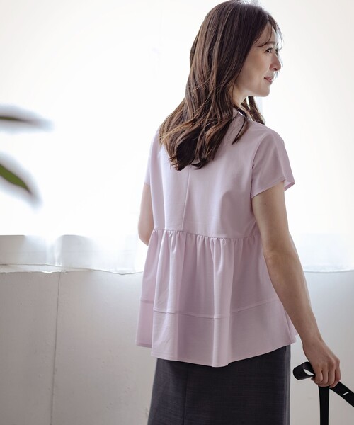 組曲（クミキョク）の「ツイルジャージーティアード カットソー（Tシャツ/カットソー・レディース・ブラック系/ホワイト系/ピンク系・5/6/7）」の16枚目の写真